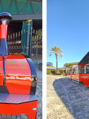 tren electrico turistico sostenible en Gonzalez Byass